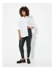 [Commonry] The Stretch Leather Pant in Black