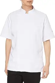 Arbe(アルベ) Albe KC8717 Unisex Air-Conditioned Clothing, Short Sleeve Cock Coat, Front Zipper Opening, Left Chest Pocket, Pen Pocket on Left Sleeve, Battery Pocket, Underarm Mesh, Double Hem, C-1 White, LL