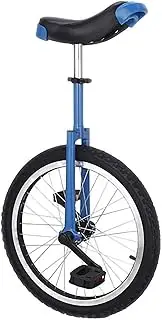 18-Inch Wheel Unicycle Single-Wheeled Bikes，Comfortable Seat with Handles On Front and Back，for Cycling Outdoor Sports Fitness Exercise (Color : Blue, Size : 18Inch) Durable TDF