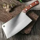 Cleaver Knife Stainless Steel Full Tang Wood Handle Chopping Slicing Butcher Cut