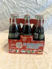 COCA-COLA Classic Bottle USA World Cup 94 -6 8oz Coke bottles unopened - Brazil