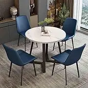 HOLGVE Office Reception Room Club Table, Office Conference Table Business Coffee Table Set, for Sales Lounge Shops Meetings Negotiation Table(Blue,70cm/27.5in)