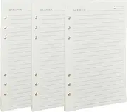 SUPERDANT 120 Sheets A5 Filler Paper Binder Refillable Lined Paper Inserts for 6 Ring Loose Leaf Notebook Planner Beige Paper Suitable for Greeting Card Organizer Card Keeper Holder Binder