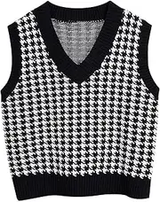 [Generic] Sweater for Christmas Pullover Shirt Collision Color Sleeveless Sweater Vest Womens Plus Sweaters