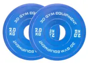 2KG PAIR 3D GYM EQUIPMENT 50mm OLYMPIC FRACTIONAL CHANGE WEIGHT PLATES