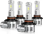 NOVCAPAR HB4/9006 HB3/9005 Bulbs Combo,60000LM Super Bright with Upgrade Chips, 6500K Cool White With Cooling Fan, Plug & Play, No Adapter Required, 1:1 Mini Size,IP68 Wateproof, Pack of 2