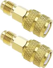 2PCS R410A Straight Swivel Adapters 1/4 Inch Male SAE to 5/16 Inch Female SAE Brass Mini Split Adapters Quick Couplers for Split System Air Conditioners