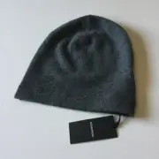 NORDSTROM MENS WOOL AND CASHMERE FLAT KNIT BEANIE CHARCOAL GREY OS NWT