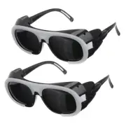 2pcs Protection Welding Glasses with Polycarbonate Black Lens Safety Goggles