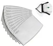 PM2.5 Activated Carbon 5 Layer Face Mask Replacement Filters (10 Pack)