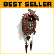Rustic 13x9.5 Inch Cuckoo Wall Clock with Automatic Night Shut Off Feature