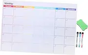 MINAOLULUS 5Pcs Magnetic Refrigerator Calendar Whiteboard Planner Set with Brush Monthly Schedule Memo for Home Office and School Easy Wipe Reuse