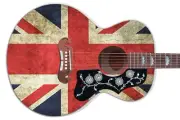 Guitar Skin Axe Wrap Jumbo Re-skin Great Britain UK Vintage Union Jack Flag 368