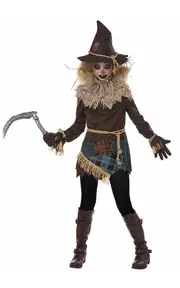 Creepy Scarecrow Tween Halloween Horror Farm Costume