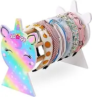 Basumee Girls Headband Holder Organizer Hair Hoop Headband Display Stand Unicorn Hairband Stand Organizer Headband Storage Home Room Decors for Girls, Rainbow