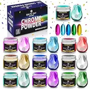 BALTIC DAY Chrome Mica Powder - 10 Colors, Chrome Finish - Metallic Mirror Effect - Nail Powder, Pigment Powder for Resin, Crafting, Painting, Slime