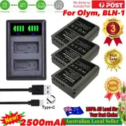 3x 2.5A PS-BLN1 BLN-1 Battery +LED USB-C Charger for Olympus OM-D E-M1 EM-1 E-M5