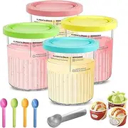 24 oz. Extra Pint | Containers Replacement for Ninja Creami Deluxe 11-in-1 XL Pints and Lids - 4 Pack, Compatible with Ninja Creami NC500, NC501 Series Ice Cream Maker - Dishwasher Safe