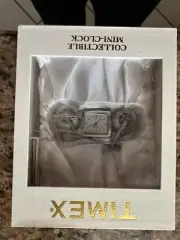 TIMEX COLLECTIBLE MOTORCYCLE MINI CLOCK NIB UNTESTED SILVER COLOR