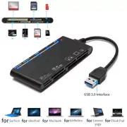 7-In-1 USB 3.0 Memory Card Reader High-Speed Adapter for Micro SD SDXC CF SDHC E
