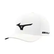 Mizuno Tour Delta Fitted Golf Cap - White / Black - Small / Medium K2614