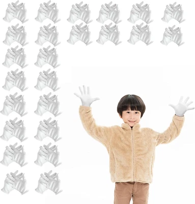 24 Pairs Eczema Gloves for Kids Eczema Sleeves Moisturizing Gloves White Cott...