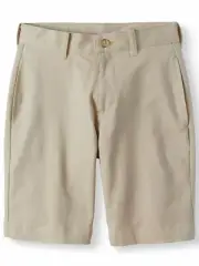 Wonder Nation Shorts Boys Size 8 Khaki School Uniform Super Soft Flat Front --G1