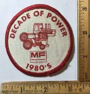 Vintage 1980s MF Massey Ferguson Decade Of Power Logo Patch Agricultural Tractor