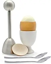 ICO Stainless Steel Egg Topper and Perfect Egg Opener for Soft Boiled Eggs, Egg Cracker for Hard Boiled Eggs With 2 Egg Spoons.