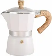 AIMALL Portable Manual Espresso Maker with Wood Grain Handle, Aluminium Stovetop Coffee Maker for Outdoor Camping, Travel or Home Use – 150ml / 300ml Compatible with Gas and Ceramic Stoves