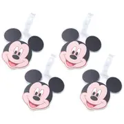 4x Disney Luggage Tag Suitcase Identity Name/Address Label Badge Mickey Mouse