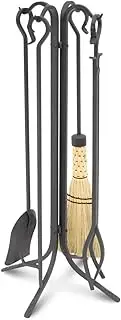 Pilgrim Home and Hearth 18002CB Forged Iron Fireplace Tool Set Black 33", Tall x 10" Deep