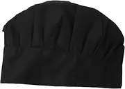 [Healeved] Cotton Cloth Chef Hat Waiter Uniform Breathable Bakery Hat Restaurant Cooks Uniform Cap Black