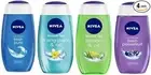 NIVEA Shower Gel Fresh Pure, Frangipani&Oil, Lemon&Oil & Powerfruit - 4 x 250ml