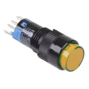 AL2M-M21PA Amber 12mm Momentary Round illuminated Push Switch IP65 DPDT