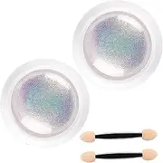 Mermaid Chrome Nail Powder 2PCS 0.3g Nail Chrome Powder, Kit with Sponge Stick, DIY Pearl Gel Polish Decor for Art Decoration