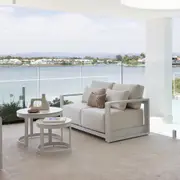 Whitehaven 3+2+1 Outdoor Aluminium Lounge with Sunbrella Cushions with Hugo Coffee Table Set - Outdoor Aluminium Lounges