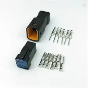 BIZOCA Black jst 2P 3P 4P 6P 8P 0.6 MM Waterproof Wire Connector Plug Male / Female Socket with Cable JST JWPF Electrical Connectors(5set JST-06 no Wire)