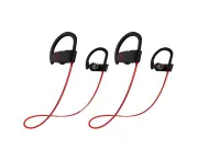 2Pcs Bluetooth 5.0 Wireless Headphones Running Sports Ear Hanging Headphones-Red