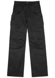 Rick Owens Stefan Stretch-cotton Poplin Cargo Trousers - Black - 36 (W36 / XL) 36 (W36 / XL)
