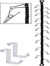 Over Door Hanging Storage Chain with 20 Stainless Steel Clips, Toy Storage Chain Multipurpose Organizer for Your Toys, Sun Visors, Hats, Cap, Scarves, Gloves, towel, Jewelry, etc.