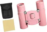 8X Mini Binoculars Clear Vision Folding Lightweight Adjustable Small Telescope for Adults and Kids for Bird Watching Gift, Pink