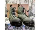 Dr. Martens Women's 1460 Pascal Virginia Leather Boots Khaki Size 3 UK