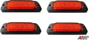 4X Amber 12 LED Flashing Grill Light Bar Warning Recovery Breakdown Lamp 12V 24V