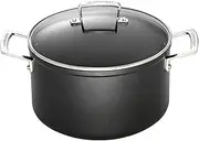 [Le Creuset] 51102280010502 Non-Stick Aluminium Casserole Pot with Glass Lid, Diameter 28 cm, Suitable for All Hobs Including Induction, Anthracite/Silver