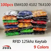 100Pcs EM4100 125Khz ID Keyfob RFID Tag Tags Access Control Card Porta Chave Ca