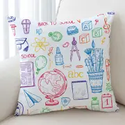 Funny Multi Colored Back to School Kit Cushion Cover