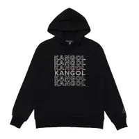 在飛比找PChome24h購物優惠-KANGOL 長袖 帽T 黑彩 滿版刺繡LOGO 中性 62