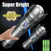 High Power LED Flashlight Super Bright Long Range Rechargeable Tactical Torch