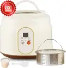 Mini Rice Cooker 1.8L Ceramic 5-Cup Electric Steamer 6 Modes Keep Warm Pot